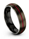 6mm Man Promise Band Wedding Rings for Woman&#39;s Tungsten Carbide Gunmetal Rings - Charming Jewelers