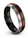 Matte Gunmetal Black Guy Wedding Ring Tungsten Gunmetal Wedding Ring Cute - Charming Jewelers