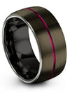 Wedding Band for Male and Womans Set Female Wedding Bands Tungsten Gunmetal - Charming Jewelers