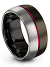 Wedding Rings for Couples Gunmetal Tungsten Man Gunmetal Engagement Lady Bands - Charming Jewelers