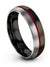 Matte Gunmetal Fucshia Guy Wedding Ring Tungsten Gunmetal