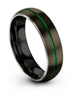 Engrave Wedding Bands Gunmetal Green Tungsten Ring Groove Band for Guys Couples - Charming Jewelers