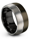 35th Wedding Anniversary Ring Female Gunmetal Tungsten Wedding Bands I Love You - Charming Jewelers