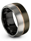 Wedding Bands for Couple Gunmetal Tungsten Gunmetal 10mm 7 Year Ring Set - Charming Jewelers