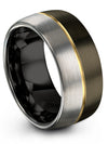10mm Male Wedding Rings Gunmetal Tungsten Gunmetal Wedding Rings for Mens Her - Charming Jewelers