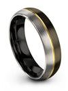 Couples Gunmetal Wedding Bands Sets Engagement Male Ring for Female Tungsten - Charming Jewelers