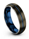Womans Wedding Rings Blue Line Special Edition Wedding Bands Gunmetal Bands 6mm - Charming Jewelers