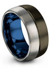 Tungsten and Gunmetal Promise Ring for Male Carbide Tungsten Rings Gunmetal - Charming Jewelers