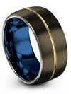 Gunmetal Promise Rings for Couple 10mm Tungsten Carbide Bands Matching Best - Charming Jewelers