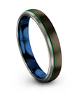 Men Carbide Wedding Ring Gunmetal Green Tungsten Jewelry for Couples Bands 45th - Charming Jewelers