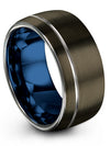 Guy Gunmetal Wedding Ring Engraved Tungsten Gunmetal Ladies Ring Her and Her - Charming Jewelers
