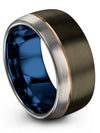 Gunmetal Wedding Sets for Men Tungsten Engagement Band Couples Ring Valentines - Charming Jewelers