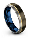 6mm Wedding Ring for Man Tungsten Ring Band Engraving Gunmetal Plated Bands 70 - Charming Jewelers