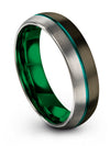 Gunmetal Promise Rings Set His and Wife Tungsten Womans Band Gunmetal Bands - Charming Jewelers