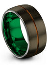 Men&#39;s Promise Band Tungsten Gunmetal and Copper Tungsten Rings Couple Gunmetal - Charming Jewelers
