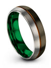 Gunmetal and Copper Womans Wedding Band Tungsten Rings for Mens Engravable - Charming Jewelers