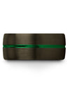 Male Wedding Rings Green Line Cute Tungsten Band Men&#39;s Large Rings Customized - Charming Jewelers