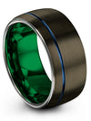 Gunmetal Blue Anniversary Ring Wedding Rings Set for Husband and Him Tungsten - Charming Jewelers