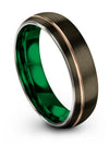 Wedding Bands for Guy Minimalist Men&#39;s Gunmetal Tungsten Wedding Ring 6mm - Charming Jewelers