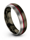 6mm Black Line Wedding Ring Male Tungsten Wedding Ring 6mm Alternative - Charming Jewelers