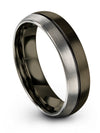 Gunmetal Promise Ring for His Wedding Bands Gunmetal Tungsten Engraved Couple - Charming Jewelers