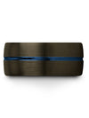 Wedding Rings Sets for Him and Wife Gunmetal and Blue Tungsten Ring for Guy - Charming Jewelers