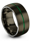 Unique Wedding Band Female Tungsten Gunmetal Bands 10mm Engagement Band - Charming Jewelers
