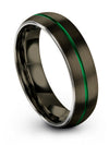 Guy Wedding Band Green Line Tungsten Carbide Dome Rings for Guy 6mm Ring - Charming Jewelers