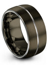 Gunmetal Female Wedding Bands Engraved Tungsten Wedding Rings for Couples Wife - Charming Jewelers