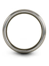 Man Gunmetal Line Wedding Rings 6mm Gunmetal Tungsten Rings for Men Marriage - Charming Jewelers