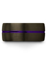 10mm Purple Line Men Wedding Ring Tungsten Gunmetal Purple Rings for Womans - Charming Jewelers