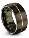 Personalized Wedding Ring Sets Gunmetal Plated Tungsten Rings for Female - Charming Jewelers