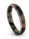 Woman&#39;s Promise Band Set Gunmetal Tungsten Wedding Rings Sets Custom Rings - Charming Jewelers