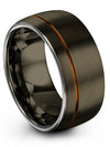 Tungsten Carbide Promise Ring Set Tungsten Bands for Man Gunmetal 10mm Gunmetal - Charming Jewelers