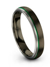 Matching Wedding Ring Her and Her 4mm Green Line Tungsten Bands Husband - Charming Jewelers