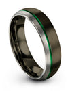 6mm Gunmetal Male Gunmetal Green Tungsten Wedding Rings 6mm Band Sets - Charming Jewelers