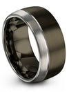 Groove Wedding Rings for Man Tungsten Bands for Woman Gunmetal and Grey - Charming Jewelers