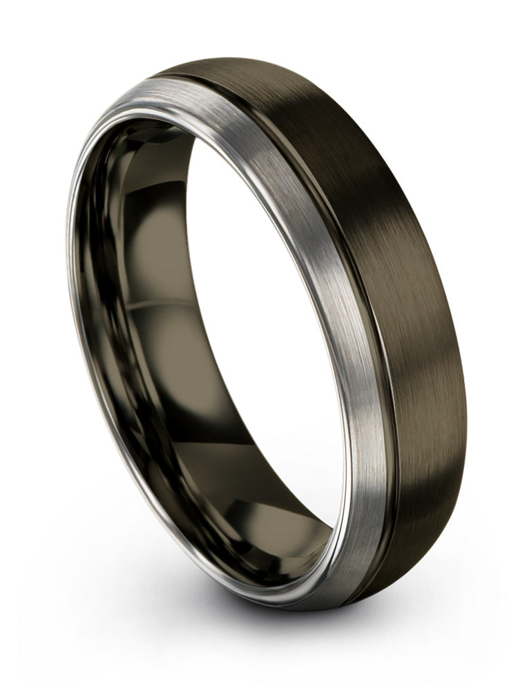 6mm Wedding Ring Tungsten Wedding Rings Gunmetal