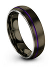 Womans Gunmetal and Purple Wedding Band Guy Tungsten Gunmetal Wedding Ring - Charming Jewelers