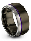Lady Gunmetal Wedding Bands 10mm Tungsten Carbide Dome Rings for Ladies Cute - Charming Jewelers