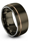 10mm Gunmetal 18K Rose Gold Anniversary Band for Female Nice Wedding Bands - Charming Jewelers