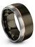 10mm 18K Rose Gold Line Wedding Rings Men Wedding Bands