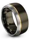 Matching Promise Ring Sets for Him and Him 10mm Gunmetal Tungsten Bands - Charming Jewelers