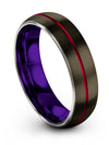Female Gunmetal Metal Wedding Bands Fancy Tungsten Band Male 6mm Band Gift - Charming Jewelers