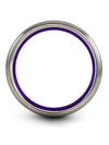Simple Wedding 10mm Purple Line Tungsten Bands Gunmetal Plated Midi Rings 10mm - Charming Jewelers