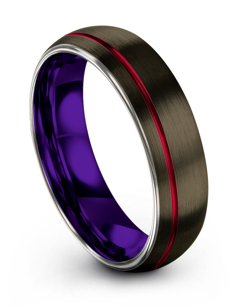 Men Gunmetal Wedding Ring Tungsten Gunmetal Male Plain