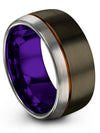 Fathers Day Husband Tungsten Engagement Guy Rings His and His Men Ring Gunmetal - Charming Jewelers