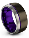 Tungsten Wedding Ring Man Gunmetal Purple Tungsten Carbide Dome Rings for Men - Charming Jewelers