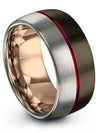 10mm Gunmetal Black Promise Ring for Man Tungsten Carbide Wedding Rings Cute - Charming Jewelers