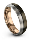 Man Finger Ring Gunmetal Husband and Girlfriend Wedding Rings Sets Tungsten 6mm - Charming Jewelers